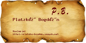 Platzkó Bogdán névjegykártya